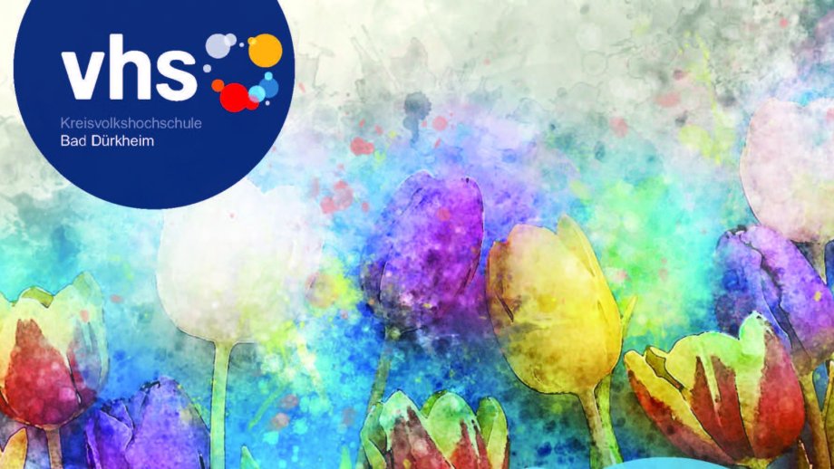 Titelbild mit gemalten Tulpen für das Programmheft Frühling Sommer 2026