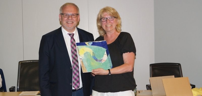 Landrat Ihlenfeld und Gutachterin Marina Scheffler