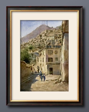 Foto von Gemälde mit afghanischer Landschaft