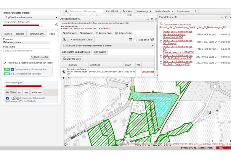 Kartenausschnitt Geoportal Screenshot