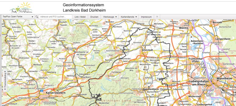 Kartenausschnitt Geoportal Screenshot