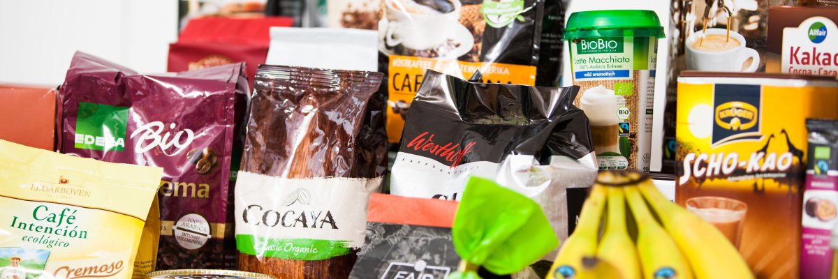 Darstellung verschiedener Fairtrade Produkte