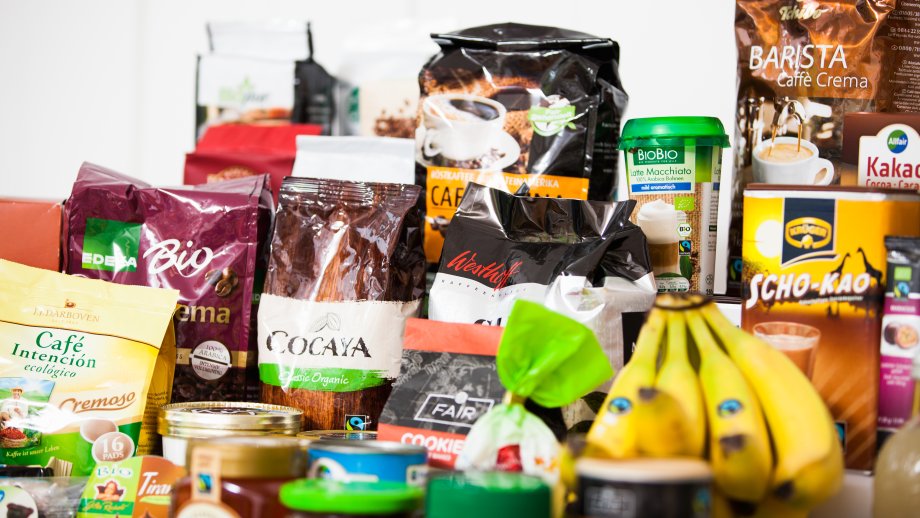 Darstellung verschiedener Fairtrade Produkte