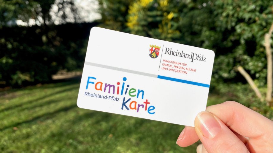Hand hält Familienkarte