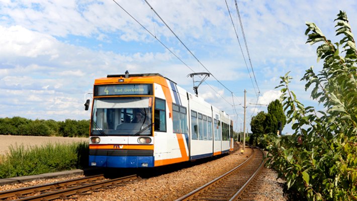 Rhein-Haardtbahn Linie 4 zwischen den Orten