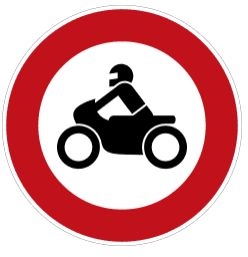 Verbotsschild Motorradfahren