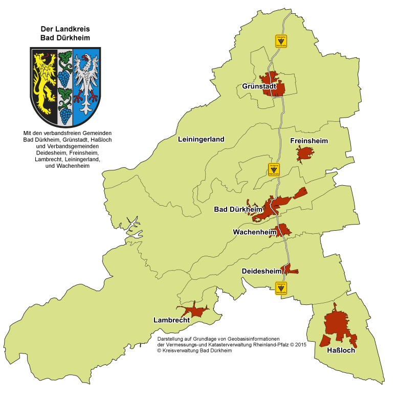 Schematische Karte des Landkreises